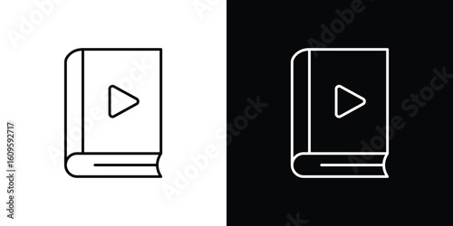 Audiobook icon. Editable stroke line icons