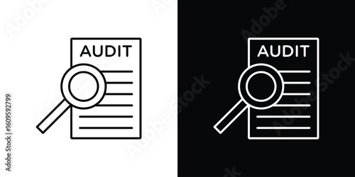 Audit report icon. Editable stroke line icons