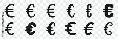 Euro icon or logo isolated sign, vector flat black trendy style illustration for web and app