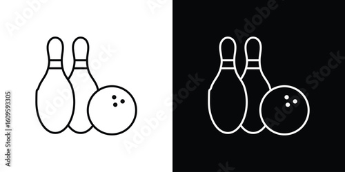 Bowling icon. Editable stroke line icons