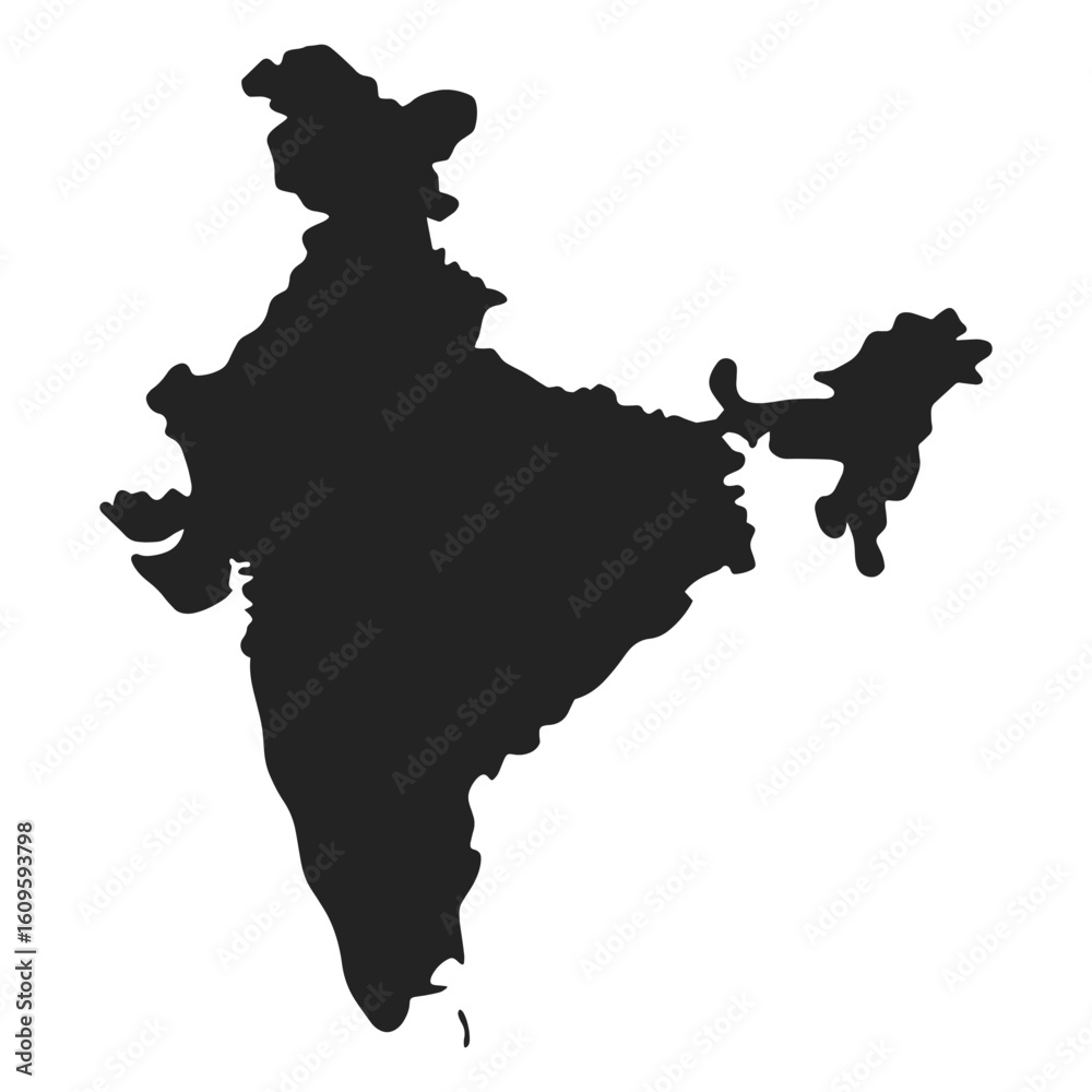 Obraz premium India Map Silhouette