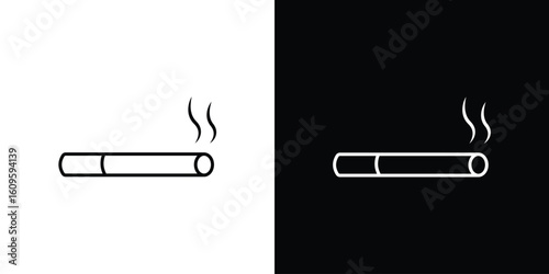 Cigarette icon. Editable stroke line icons