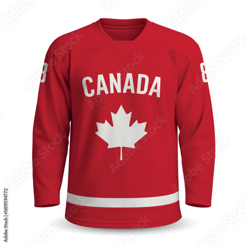 Canada National Ice Hockey Team Home Jersey with National Symbol