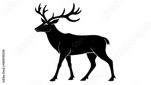 Caribou mammal vector graphic with tundra background