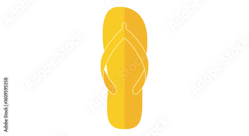 Vibrant yellow summer flip-flop sandal with a simple thong strap design.