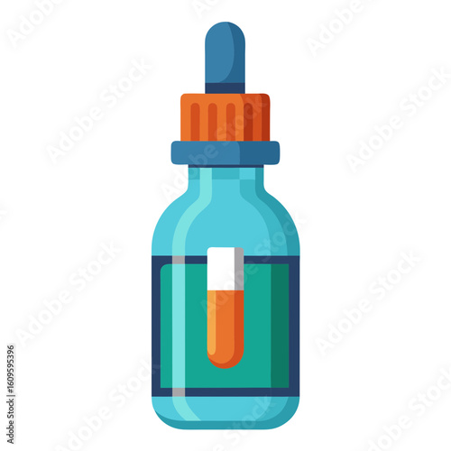 Chemical dropper bottle vector drawing for science design