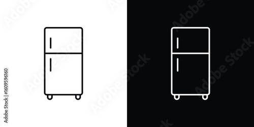 Fridge icon. Editable stroke line icons