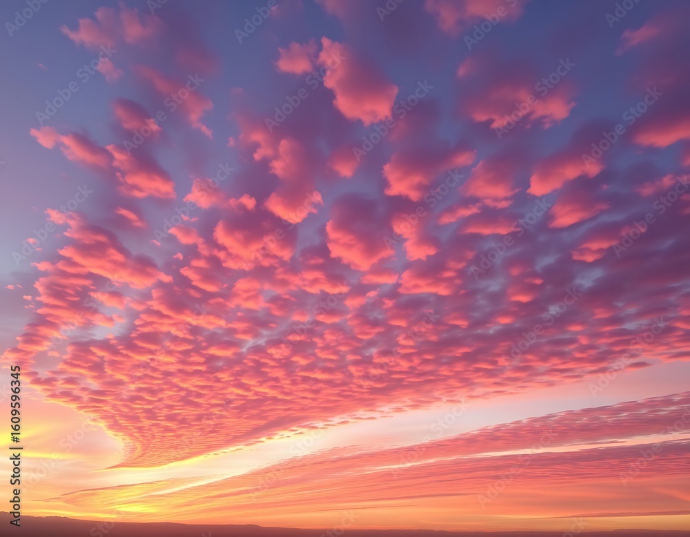 Fototapeta premium Spectacular Sunset Cloudscape A Pink and Orange Sky