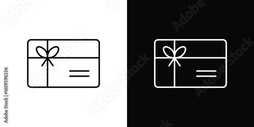 Gift card icon. Editable stroke line icons