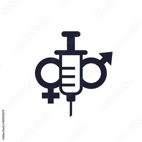 hormone therapy icon with a syringe