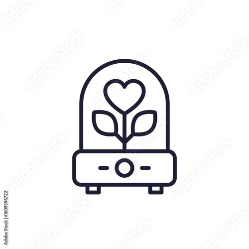incubator and heart line icon, love and care concept