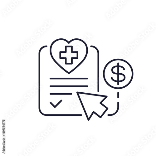 life insurance online icon in line style