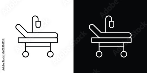 Hospital bed icon. Editable stroke line icons