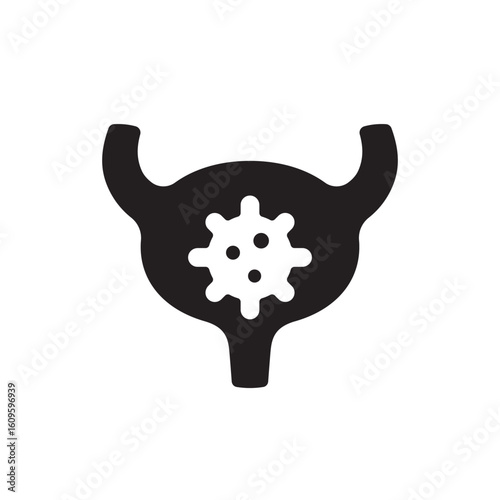 urine infection icon, UTI pictogram on white