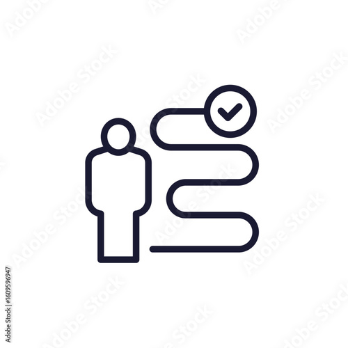 user journey icon, line pictogram