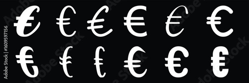 Euro icon or logo isolated sign, vector flat black trendy style illustration for web and app