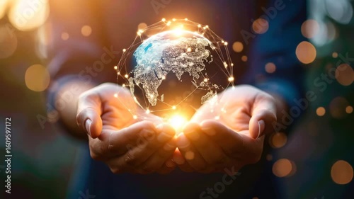 Global Connectivity: Earth Held in Caring Hands