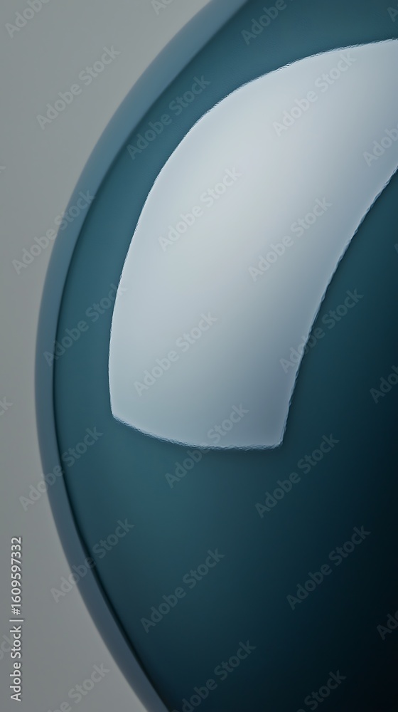 Fototapeta premium A close-up image of a glossy, curved, dark blue object with a smooth surface and a bright white reflection.