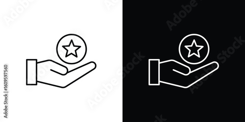 Loyalty program icon. Editable stroke line icons