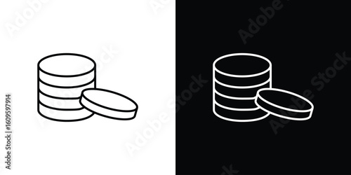 Money coin icon. Editable stroke line icons