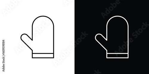 Oven mitt icon. Editable stroke line icons