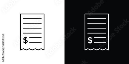 Payment receipt icon. Editable stroke line icons