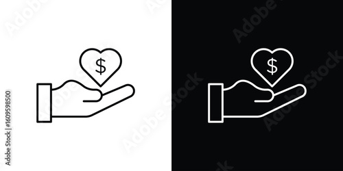 Philanthropy icon. Editable stroke line icons