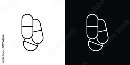 Pills icon. Editable stroke line icons