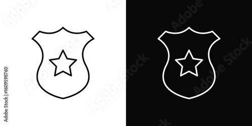 Police badge icon. Editable stroke line icons