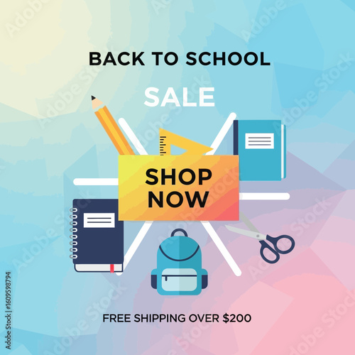 Exciting Back to School Sale event with essential supplies and free shipping offer drives student preparation and parental savings