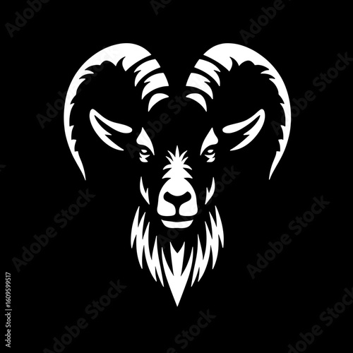 goat head silhouette on black background
