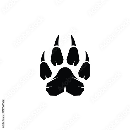 Black Paw Print with Sharp Claws.