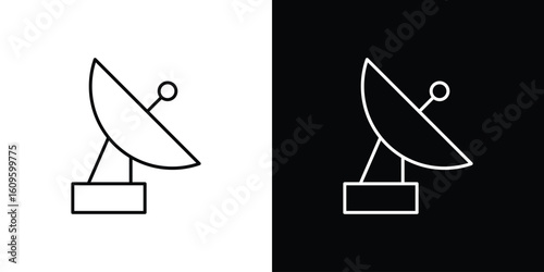 Satellite dish icon. Editable stroke line icons