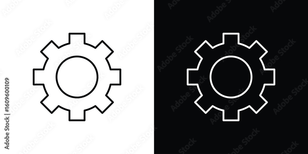 Settings gear icon. Editable stroke line icons Settings gear icon. Editable stroke line icons