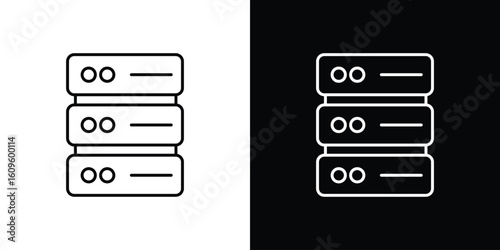 Server icon. Editable stroke line icons