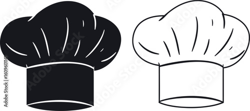 Professional Chef Hats Silhouettes for Culinary Arts