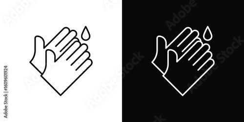 Wash hands icon. Editable stroke line icons