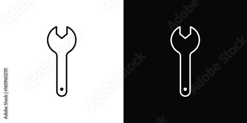 Wrench icon. Editable stroke line icons