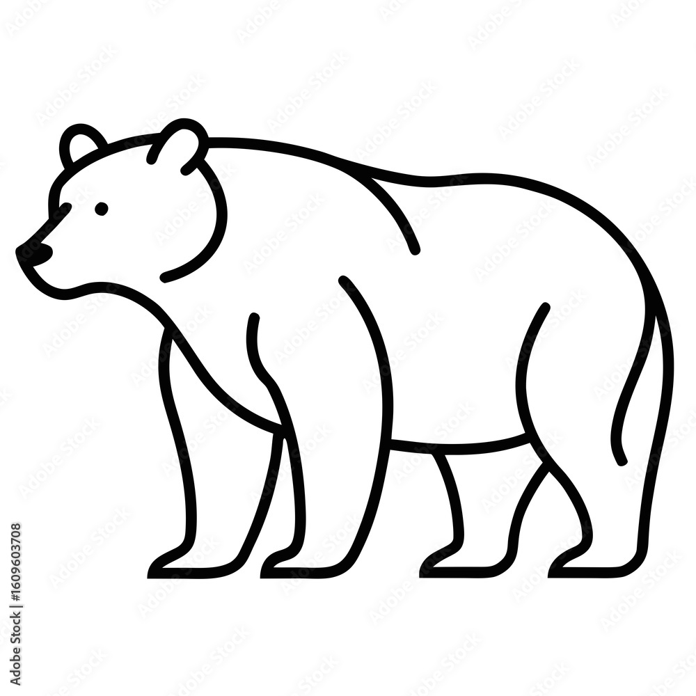 Fototapeta premium Grizzly bear on white background