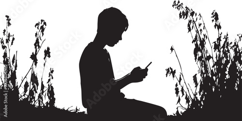 Phone Addiction Silhouette - Neglected Plants