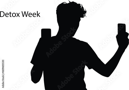 Digital Detox Hypocrite Silhouette - Hidden Phone