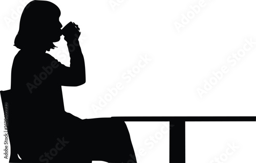 Coffee Break Silhouette - Relaxed Moment