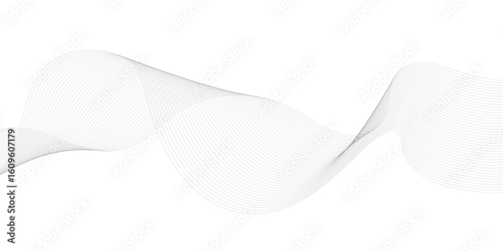 Fototapeta premium Abstract wave element for design. Digital frequency track equalizer. Stylized line art background. Vector illustration. Wave with lines created using blend tool. 