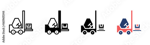 Forklift icon sheet multiple style collection