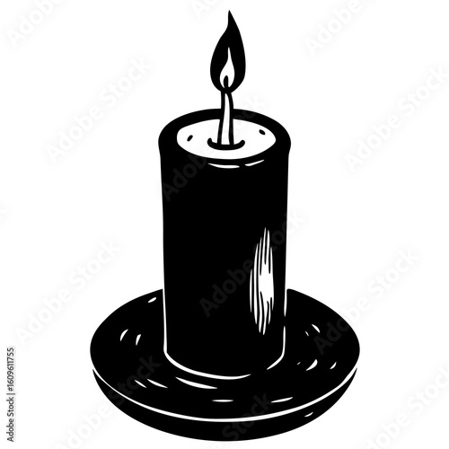 Candle in Darkness AI vector format, perfect for digital use, religious graphics, and spiritual microstock content.