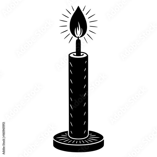 Lit Paschal Candle AI vector format, perfect for digital use, religious graphics, and spiritual microstock content.