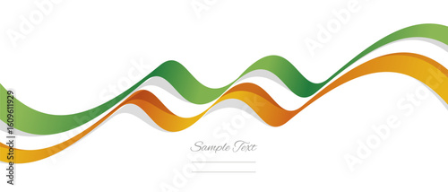 New abstract Ireland wavy flag ribbon with shadows. Ireland flag vector illustration isolated on white background