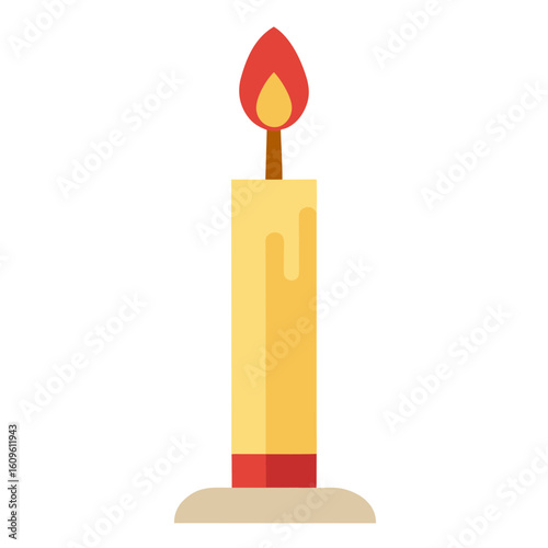 Lit Paschal Candle AI vector format, perfect for digital use, religious graphics, and spiritual microstock content.