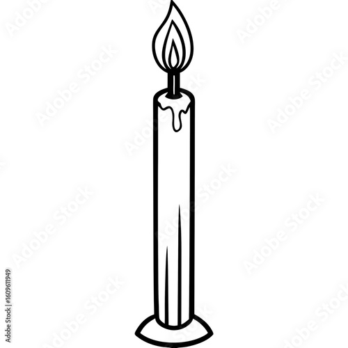 Lit Paschal Candle AI vector format, perfect for digital use, religious graphics, and spiritual microstock content.