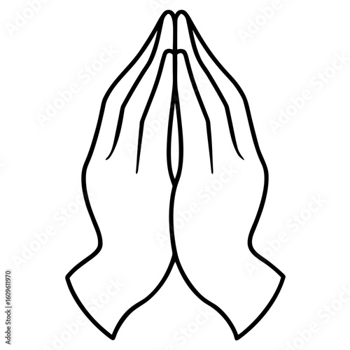Praying Hands AI vector format, perfect for digital use, religious graphics, and spiritual microstock content.